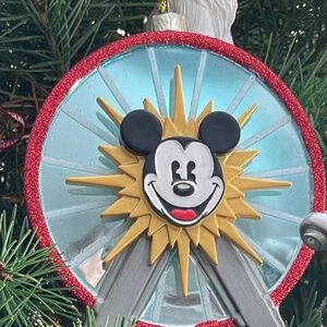 ISO 2017 Mickey Fun Wheel Blown Glass Christmas Ornament